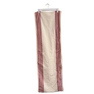 Pottery Barn Table Runner 18x108 Red Cream Stripe Farmhouse Cotton Holiday Xmas